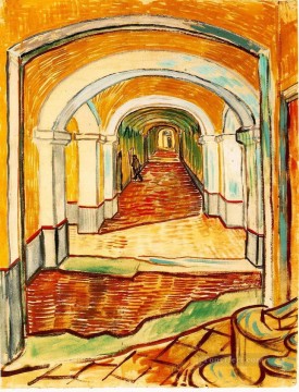 Corridor in the asylum Vincent van Gogh Oil Paintings